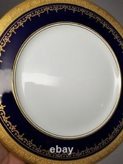 2 x Aynsley GEORGIAN COBALT SMOOTH 10 5/8 Dinner Plate Bone China 7348 READ #1