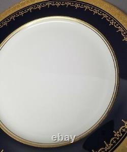 2 x Aynsley GEORGIAN COBALT SMOOTH 10 5/8 Dinner Plate Bone China 7348 READ #2