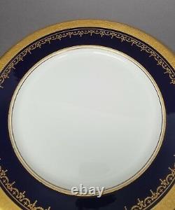 2 x Aynsley GEORGIAN COBALT SMOOTH 10 5/8 Dinner Plate Bone China 7348 READ #2