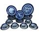 30 PC Mottahedeh Vista Allegra Blue Canton Porcelain Plates Charleston Set