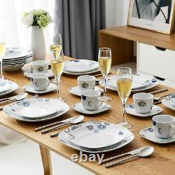 30-Piece Dinner Set Blue/White Porcelain Crockery Plates Bowl Mug Service for 6