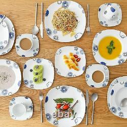 30-Piece Dinner Set Blue/White Porcelain Crockery Plates Bowl Mug Service for 6