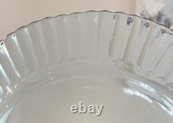 30 pc Vintage FORTECRISA MEXICO ICE BLUE Glass Ribbed Din & Salad Plates & Bowls