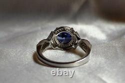 3 Carat Premium Aaa Tanzanite & 64 Diamonds Gypsy Dinner 14k White Gold Plating