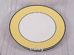 3 Coupe Dinner Plate Pagnossin SPA YELLOW Pastel Ironstone Blue Trim 10.75