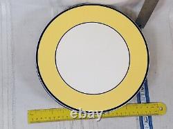 3 Coupe Dinner Plate Pagnossin SPA YELLOW Pastel Ironstone Blue Trim 10.75