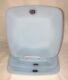 3, Fire King CHARM SQUARE AZURITE BLUE 9 1/4 DINNER PLATES with FOIL LABELS