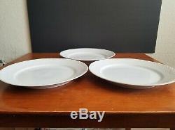 3 Royal Copenhagen White Fluted Half Lace Dinner Plates 10 7/8 #627 Blue Fluted