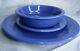 3 pcs Fiestaware Sapphire Blue Dinner Plate Salad Plate Soup Bowl 1996