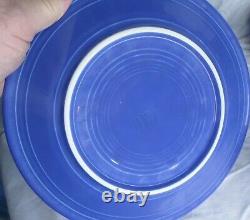 3 pcs Fiestaware Sapphire Blue Dinner Plate Salad Plate Soup Bowl 1996