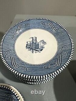 40 Piece Set Currier & Ives Old Grist Mill Dinnerware EUC Plates, Bowls, Cups