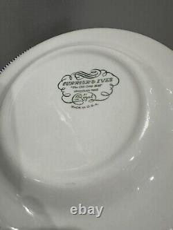 40 Piece Set Currier & Ives Old Grist Mill Dinnerware EUC Plates, Bowls, Cups