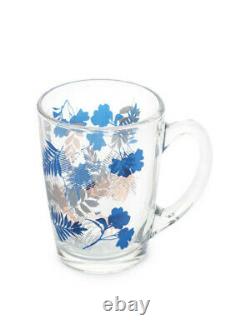 46-pc LUMINARC FLORAL MIX Tableware Set, Blue Tempered Glass, Made in UAE