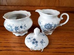 47 Pc Seltmann Weiden Christina Bavarian Blue Plate Bowl Cup Teapot Sugar Cream