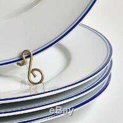 4 APILCO France TRES GRANDE BLUE 12 Porcelain Charger Dinner Plates Cobalt