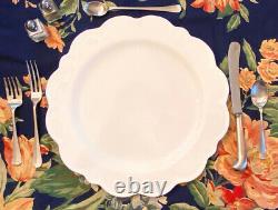 4 Aerin Williams Sonoma Blue Scalloped Charger New Dinner Serving Platter Plates