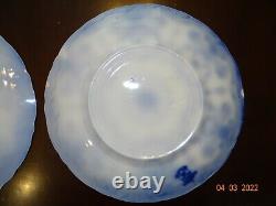 4 Antique Flow Blue Conway 10 Dinner Plates New Wharf Semi-Porcelain England