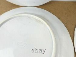 4 Antique French China Flow Blue Dinner Plates Pattern 759 (it#b9)