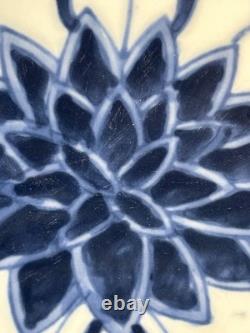 4 Antique Victoria Ware White and Blue Ironstone Porcelain Vintage Dinner Plate