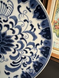 4 Antique Victoria Ware White and Blue Ironstone Porcelain Vintage Dinner Plate