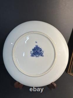 4 Antique Victoria Ware White and Blue Ironstone Porcelain Vintage Dinner Plate