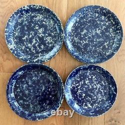 4 Bennington Potters Vermont Blue Agate 10.5 and 9.5 Dinner Plates 1669 & 1929