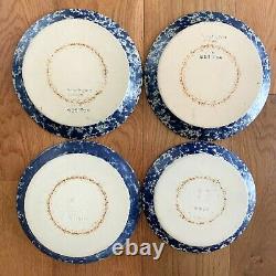 4 Bennington Potters Vermont Blue Agate 10.5 and 9.5 Dinner Plates 1669 & 1929