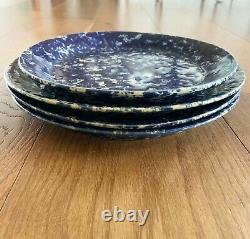 4 Bennington Potters Vermont Blue Agate 10.5 and 9.5 Dinner Plates 1669 & 1929