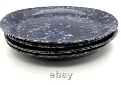 4 Bennington Potters Vintage 1960s Dinner Plates Blue Agate Yatsuke Aida PERFECT