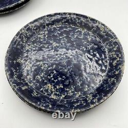 4 Bennington Potters Vintage 1960s Dinner Plates Blue Agate Yatsuke Aida PERFECT