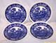 4 Copeland Spode's Tower England Blue Dinner Plate WITH Gadroon Edge 10 5/8