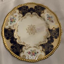 4 Dinner Plates Coalport Batwing Panel Cobalt Blue NICE Condition