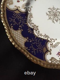 4 Dinner Plates Coalport Batwing Panel Cobalt Blue NICE Condition