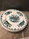 4 Englands Masons Ironstone BLUE MULTICOLOR FRUIT BASKET Dinner Plates 10.5