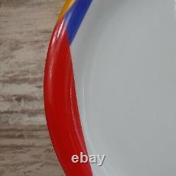 4 Mikasa Japan Harlequin Primary 80s Abstract Dinner Plate Blue Red Yellow Green