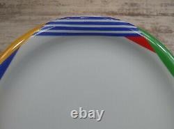 4 Mikasa Japan Harlequin Primary 80s Abstract Dinner Plate Blue Red Yellow Green