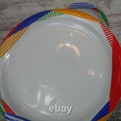 4 Mikasa Japan Harlequin Primary 80s Abstract Dinner Plate Blue Red Yellow Green