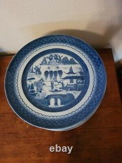 4 Mottahedeh Blue Canton Portugal 10 Dinner Plates Historic Charleston