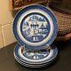 4 Mottahedeh for Historic Charleston Blue Canton 10 1/4 Dinner Plates Excellent