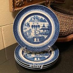 4 Mottahedeh for Historic Charleston Blue Canton 10 1/4 Dinner Plates Excellent
