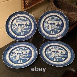 4 Mottahedeh for Historic Charleston Blue Canton 10 1/4 Dinner Plates Excellent