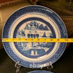 4 Mottahedeh for Historic Charleston Blue Canton 10 1/4 Dinner Plates Excellent