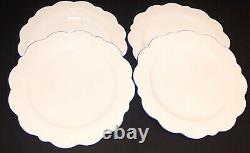 4 New Aerin Lauder Williams Sonoma Blue Scalloped Platter Dinner Plates Chargers