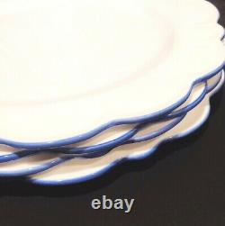 4 New Aerin Lauder Williams Sonoma Blue Scalloped Platter Dinner Plates Chargers