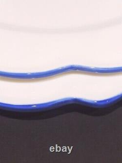 4 New Aerin Lauder Williams Sonoma Blue Scalloped Platter Dinner Plates Chargers