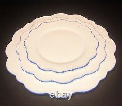 4 New Aerin Lauder Williams Sonoma Blue Scalloped Platter Dinner Plates Chargers