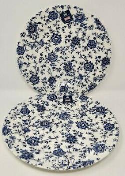4 ROYAL WESSEX 10.5 nankin Blue and White Floral flower dinner PLATES ENGLAND