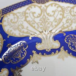 4 Rosenthal Ivory Dinner Cabinet Plates 10 5/8 Cobalt Blue Gold Scroll Bavaria