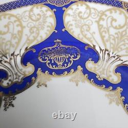 4 Rosenthal Ivory Dinner Cabinet Plates 10 5/8 Cobalt Blue Gold Scroll Bavaria