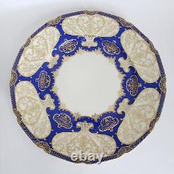 4 Rosenthal Ivory Dinner Cabinet Plates 10 5/8 Cobalt Blue Gold Scroll Bavaria